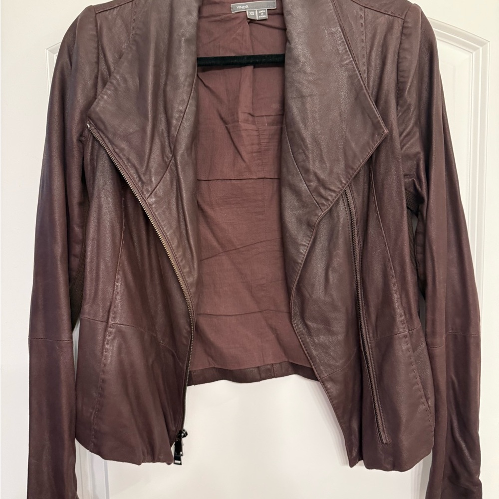 Women’s Vince burgundy leather jacket